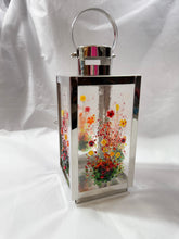 Load image into Gallery viewer, Small Lantern Red, Orange and Yellow Flower Lantern.
