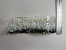 Load image into Gallery viewer, White Flower Fused Glass Medium Wave