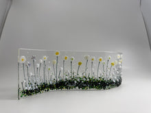 Load image into Gallery viewer, White Flower Fused Glass Medium Wave
