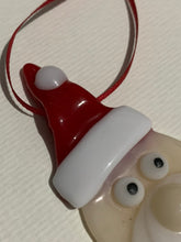 Load image into Gallery viewer, Handcrafted fused glass Santa tree decoration
