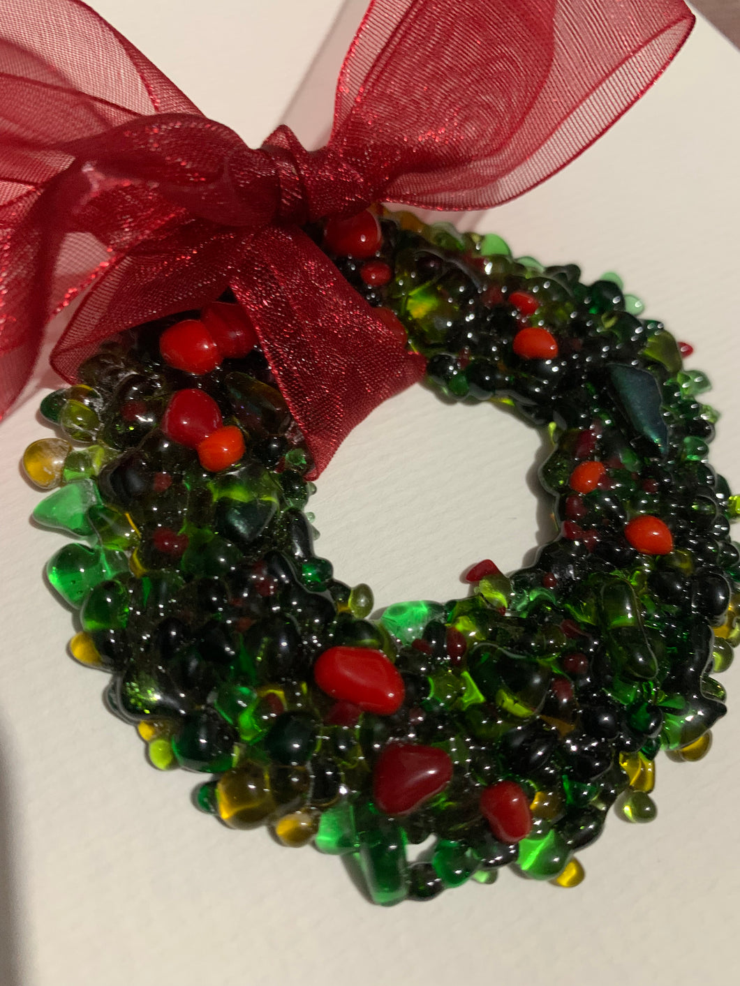 Handcrafted Fused Glass Wreath