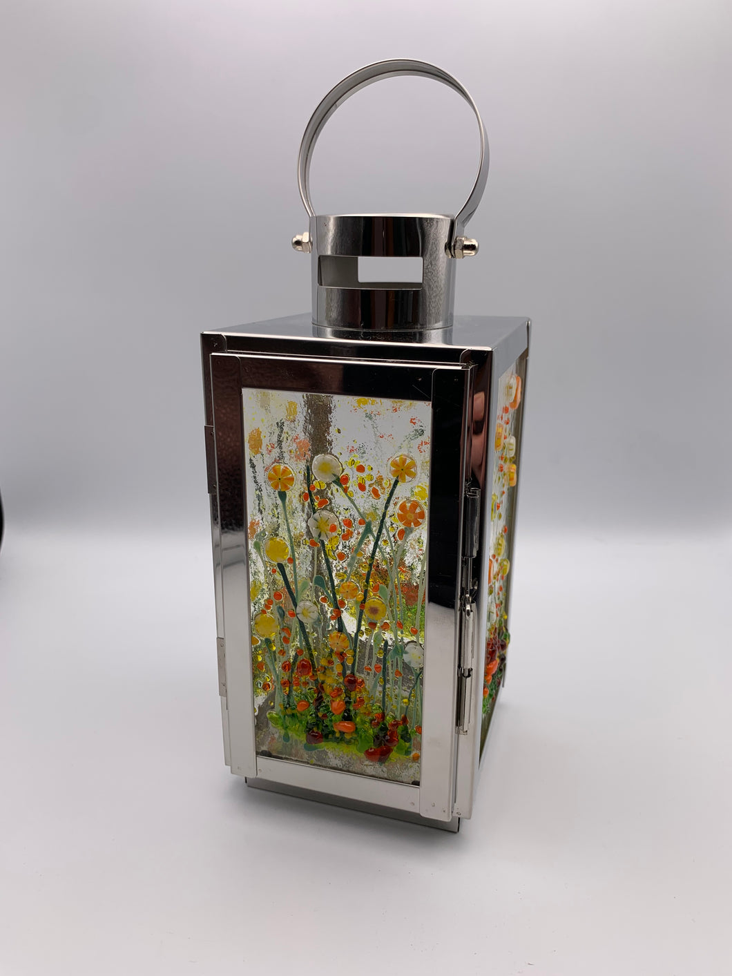 Small Lantern Red, Orange and Yellow Flower Lantern.
